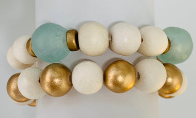 LIMITED EDITION Gold Seaglass Stack